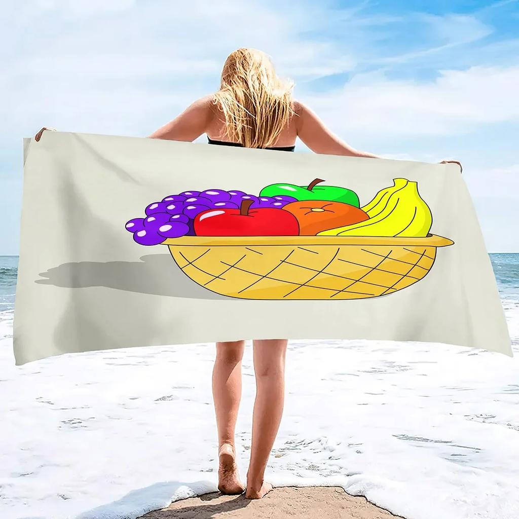 Funny Fruit Quick Dry Beach Towel Oversized Sand Free Large Beach Towels Bath Beach Pool Gym Travel Towel Gifts for Kids Adults