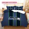Seattle Seahawks Pattern Bedding Quilt Set  Home Decoration  Gift (1 * Duvet Cover + 2 * Pillowcase  Without Core).xwn