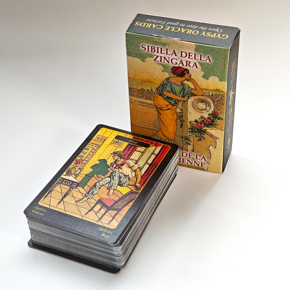Gypsy Oracle Deck English and Spanish Edition 9*6cm 52 Pcs Oracle Cards Printed On 350GSM Double-embossed Cardstock