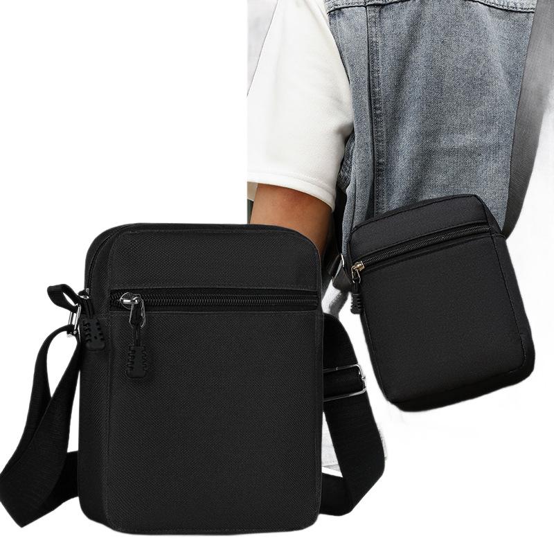 Men's Casual Solid Color Lightweight Crossbody Phone Bag - Mini Square Design