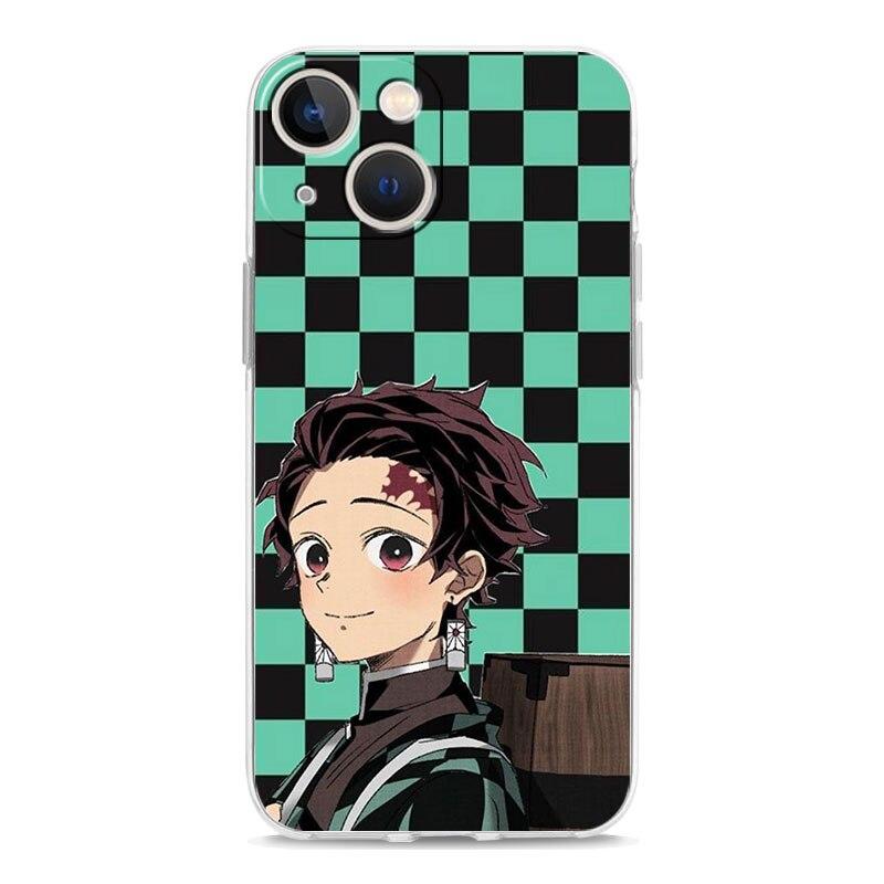 Demon Slayer Anime Logo Phone Case For iPhone 14 13 11 12 Pro Max X XR XS 7 8 Plus SE Transparent Soft Cover TPU Fundas Coque
