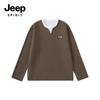 JEEP SPIRIT Men's Faux Two-Piece Henley Long Sleeve T-Shirt