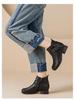 2025 Women's Vintage British High-Top Leather Boots - Autumn/Winter Slip-On, Versatile, Comfortable