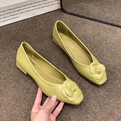 2024 Nuove Scarpe Basse a Punta Quadrata Monocolore più Vendute Camelia Scarpe da Donna Comode con Suola Morbida a Bocca Bassa Mocassini Casual