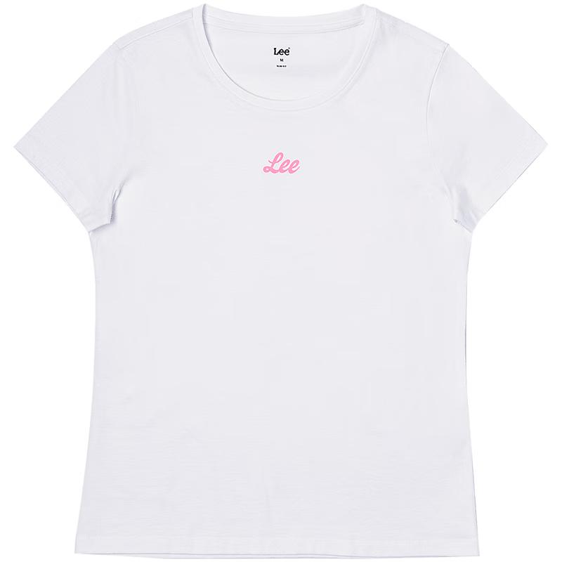 Lee Women s Slim Fit Reflective Logo Round Neck T-Shirt M