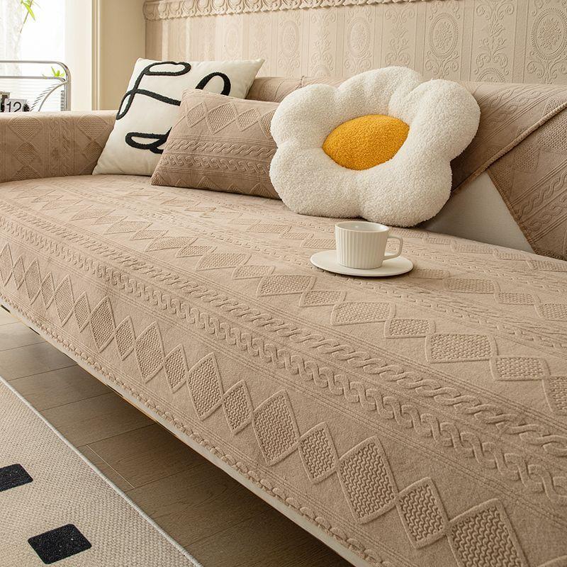 

Подушка для дивана из стираного хлопка в скандинавском стиле, современная подушка для сиденья для проживания в семье, нескользящий жаккардовый чехол для дивана, универсальный чехол на четыре сезона 70X70cm