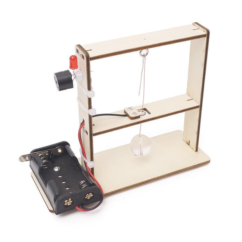 Stem Educational Wooden Earthquake Alarm Diy Kit For Kids Science Experiment Handmade Tool