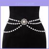Hip Hop Pearl Waist Chain With Dazzling Rhinestones And Multiple Circles For Men And Women