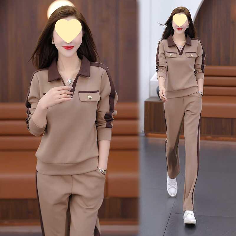 2025 Frühling & Herbst Lässiges Zweiteiler-Set für Frauen mittleren Alters: Modische Sportbekleidung & Sweatshirt-Anzug