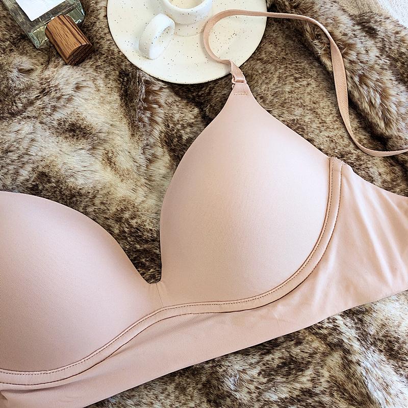 Women Seamless Underwear For Sexy Small Breast Push Up Bra Wireless Breathable Lingerie Backless Comfort Adjustable Brassiere