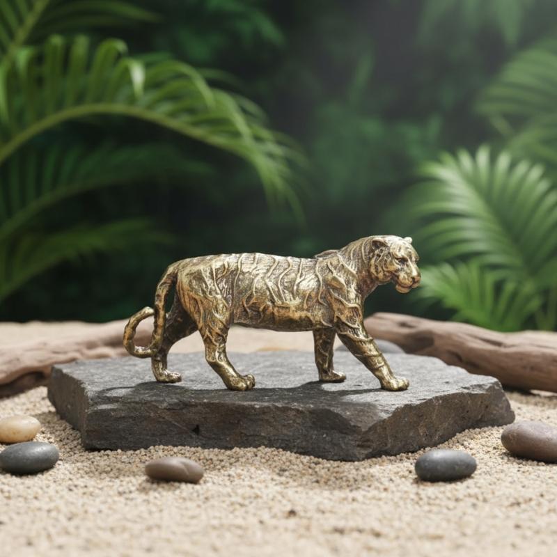 Antique Metal Animal Miniature Sculpture Detailed Animal Figurine Home Art Decors Strength Symbol Ornament Gift