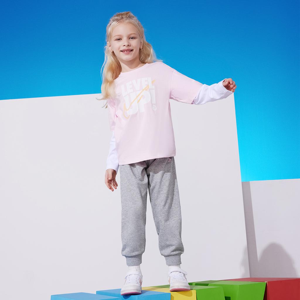Nike Casual Sports Suit Comfortable Soft Simple Elegant Kids Suit Cherry-Blossom-Pink N32432267GS-005