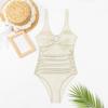 2024 Metal Brushed European-American Solid Color Sexy One-Piece Bikini Swimsuit