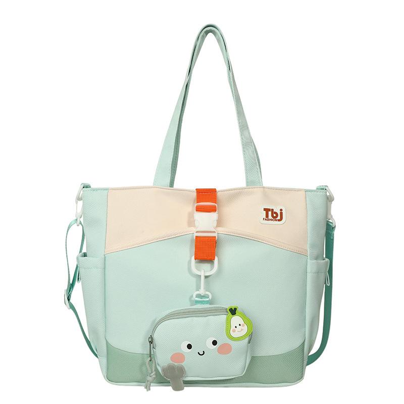 Cartoon Women's Shoulder Bag Contrast Color Student Crossbody Bag Large Capacity Tote Bag