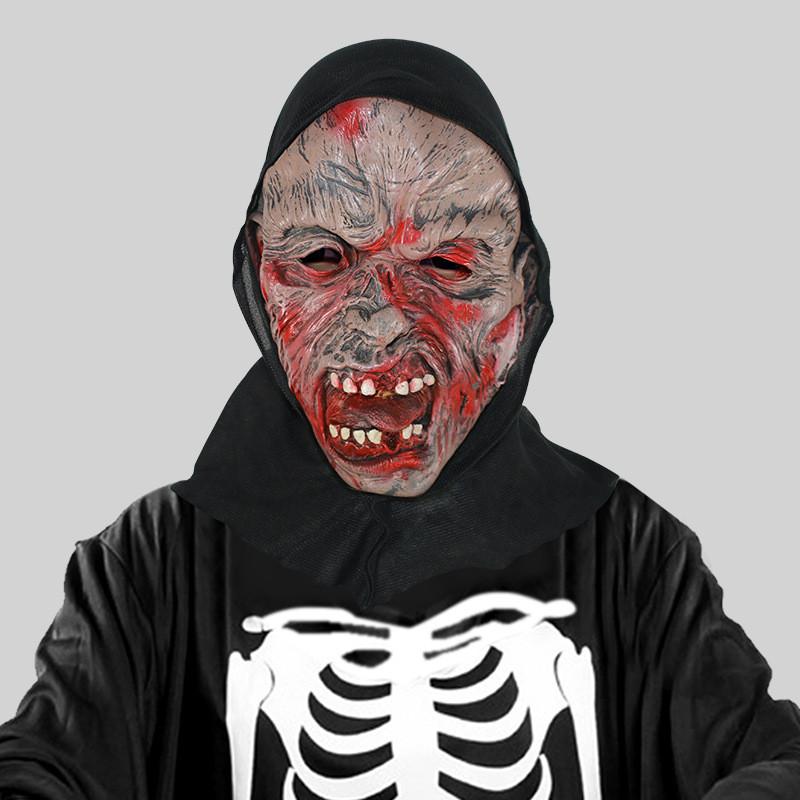 Eng rubberen monstermasker voor Halloweenfeest, kostuum, spookgezichtdecoratie