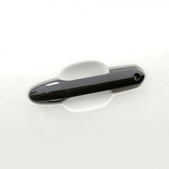 For Toyota RAV4 - Carbon Fiber ABS Car Door Handle Cover Trim w/Keyless