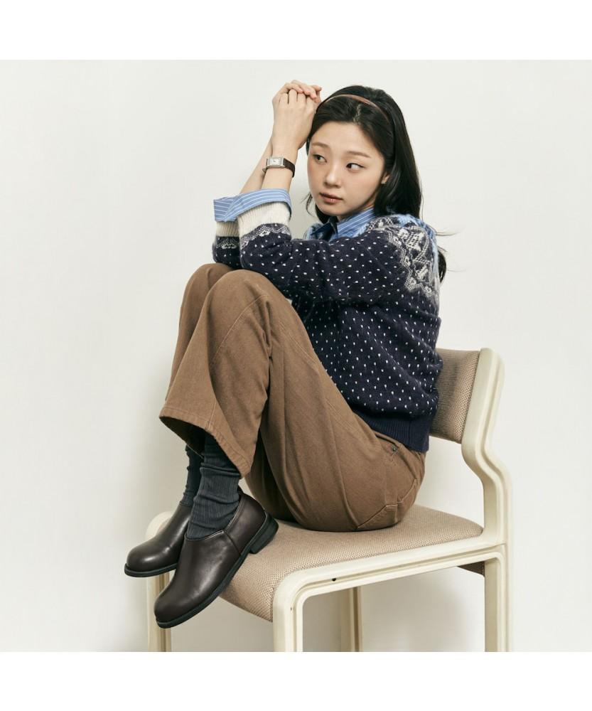 Binpolleidiseu [B. My] Fair Isle Round Neck Knit Navy (Bf5X51N02R)