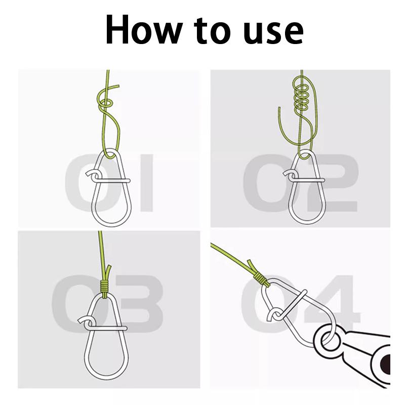 50/100Pcs Fishing Clips Fast Crankbait Snaps Fishing Connectors Saltwater Fishing Lock Lure Stainless