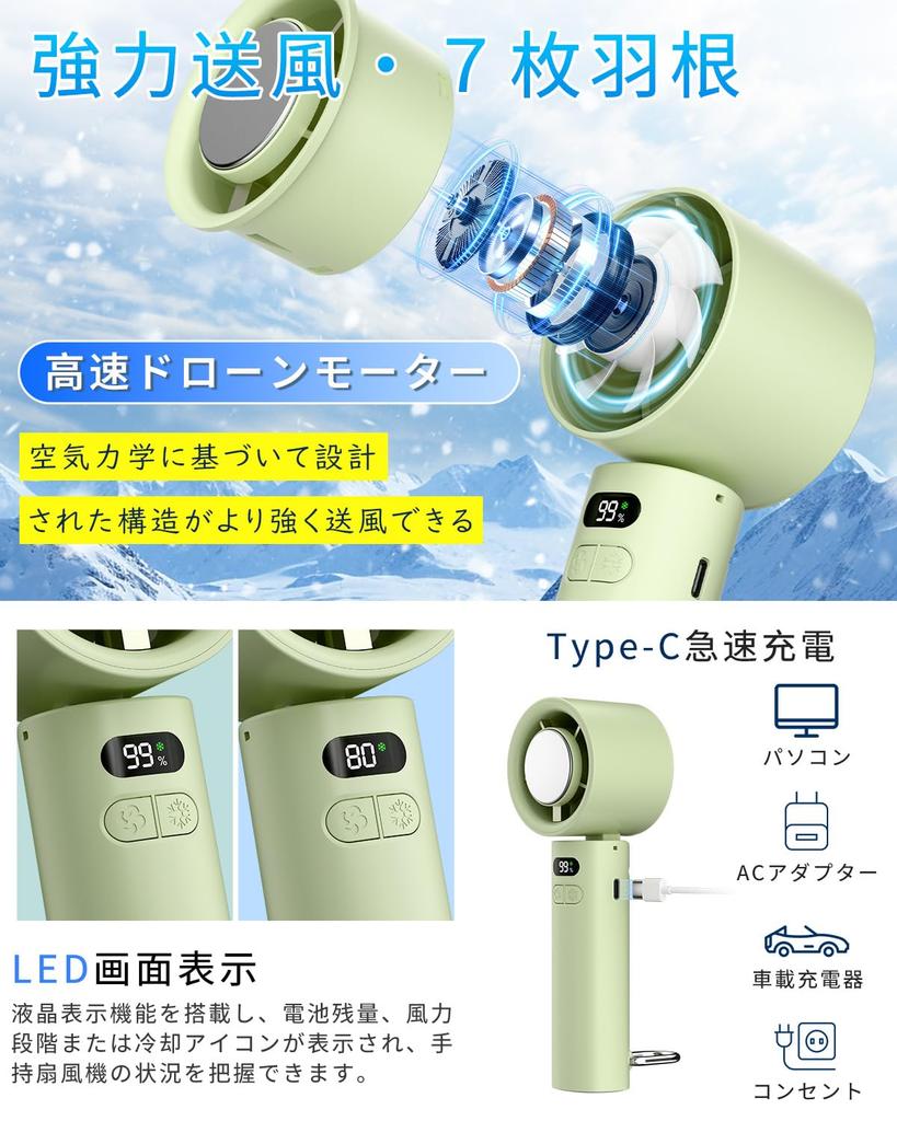 New for Summer 2025 Instant Cooling To This Handheld Fan Features a Cooling Powerful Foldable 7 100 Speed 6800mAh Cooling a Neck Fast LED and Comes