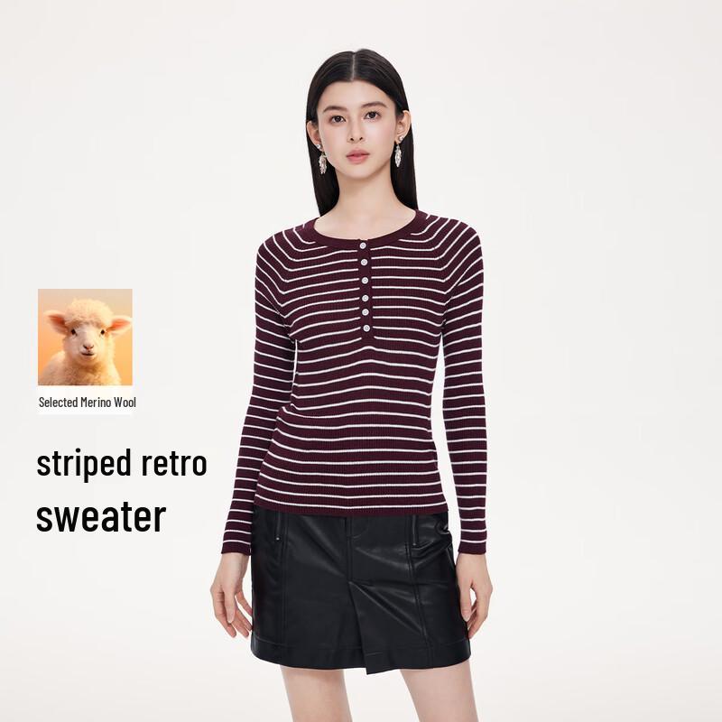 Top de Punto Rayado Retro para Mujer FivePlus