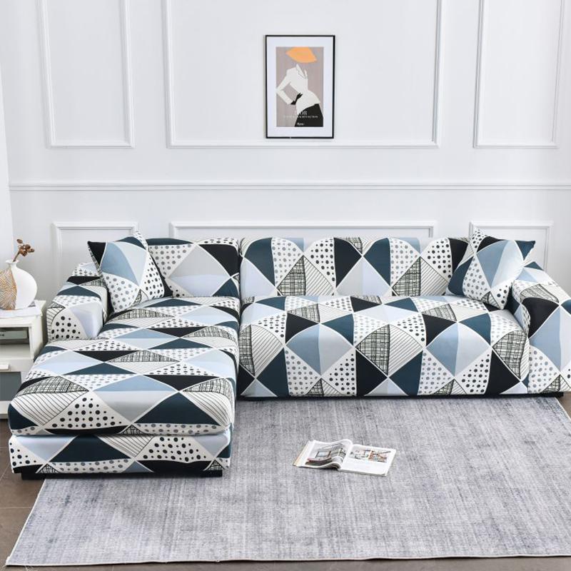 1 szt. Wzór geometryczny narzuta na sofę na sofę narożną elastyczna przyjazna dla zwierząt narzuta na sofę 1/2/3/4 osobową Sofa segmentowa w kształcie litery L