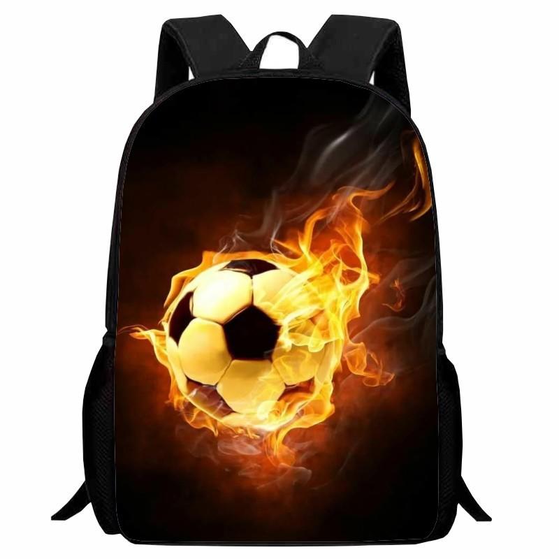 Printed Flame Football Student Schoolbag Cartoon Casual Fashion Backpack Lightweight 345 Men And Women 16inch backpack