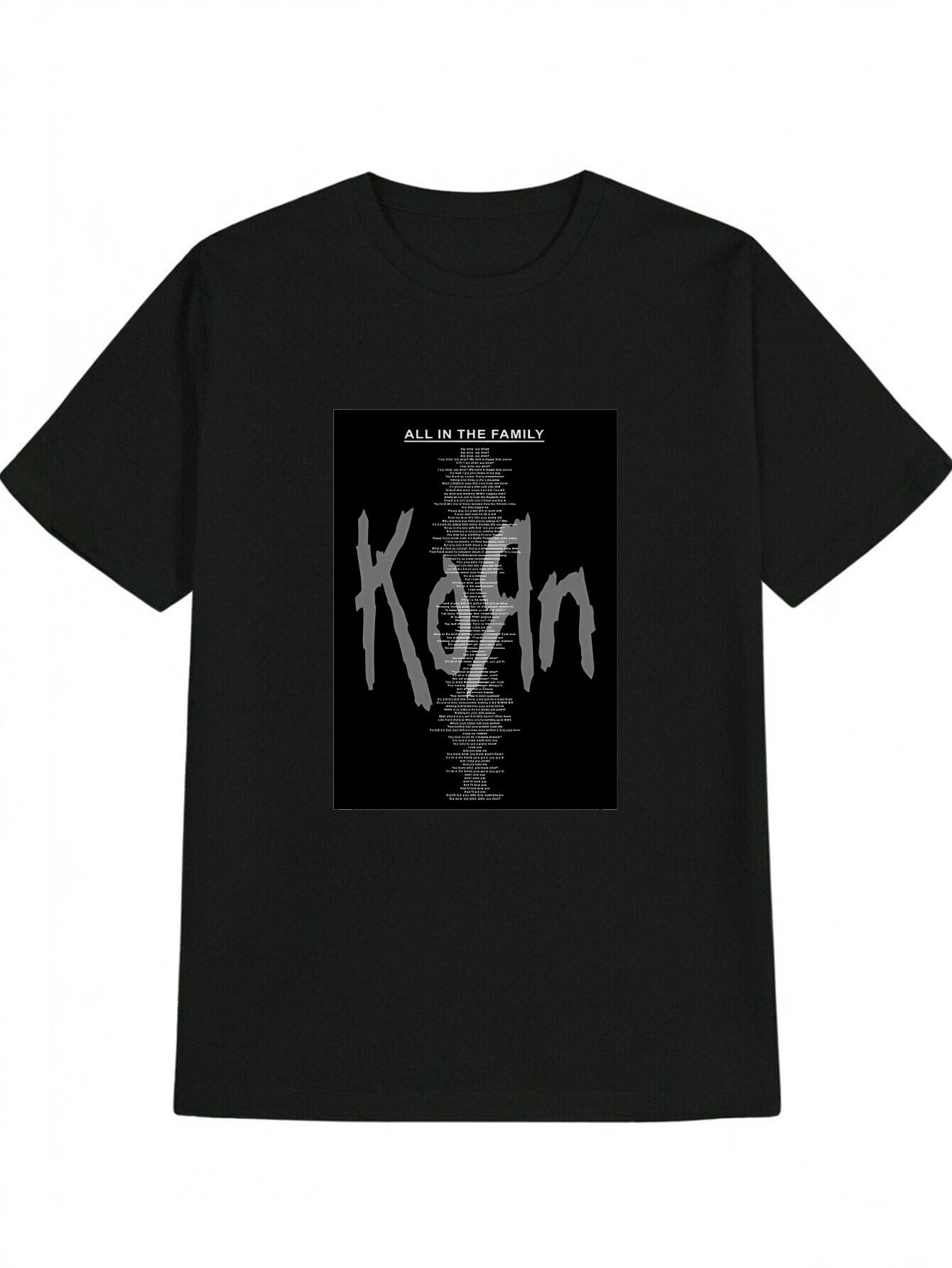 Heavyweight Rock Band Graphic T-shirt - KORN Tee with All in the Family Design XXXXL