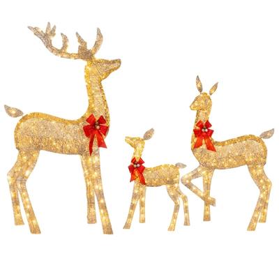 Christmas Deer Lighting Happy New Year 3pcs Christmas Yard Decoration for Festive Holiday Luminous Decoration