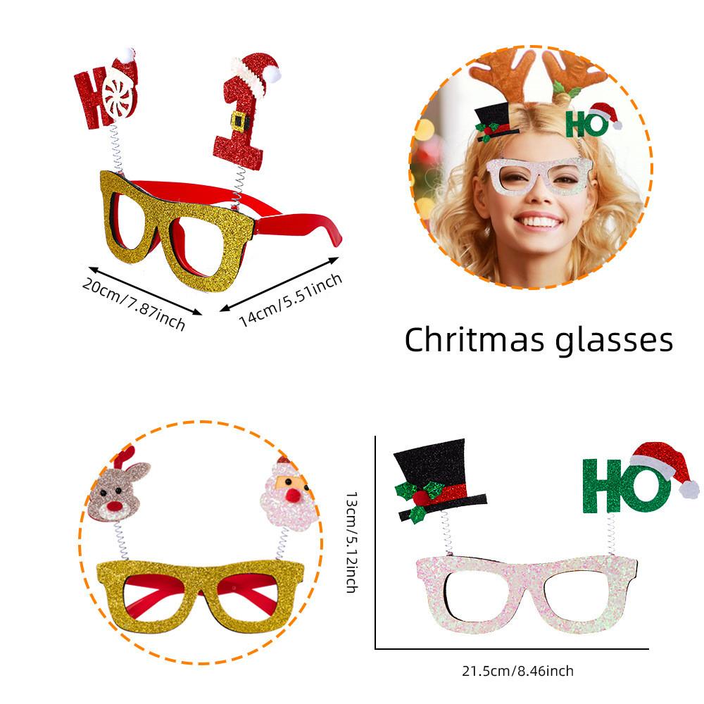 Festive Glasses Christmas For Kids And Adults Featuring Santa Reindeer Designs Snowman