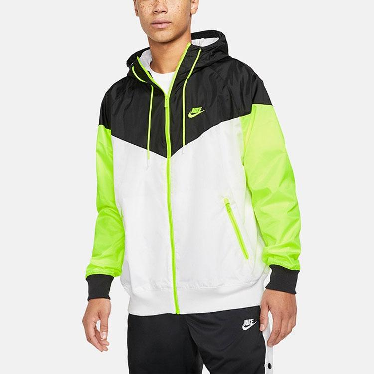 Nike Spring/Summer 2020 Color-Block Casual Windbreaker Men Jackets Fluorescent-Green AR2192-103