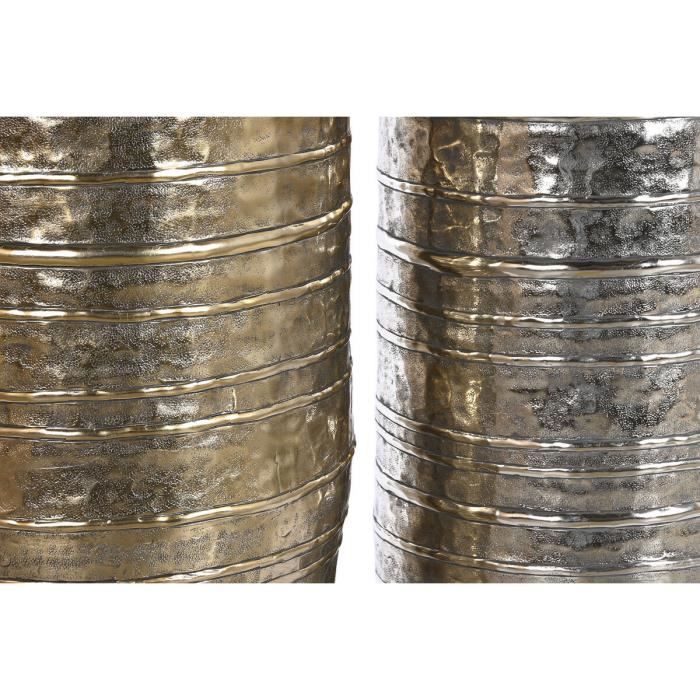 Vase - Aluminium doré argenté - 31 x 31 x 106 cm - Moderne - Élégant