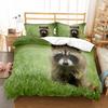 Brown Raccoon King Queen Double Full Duvet Cover Lovely Animal Bedding Set Wildlife Quilt Cover 2/3pcs Polyester Comforter Cover