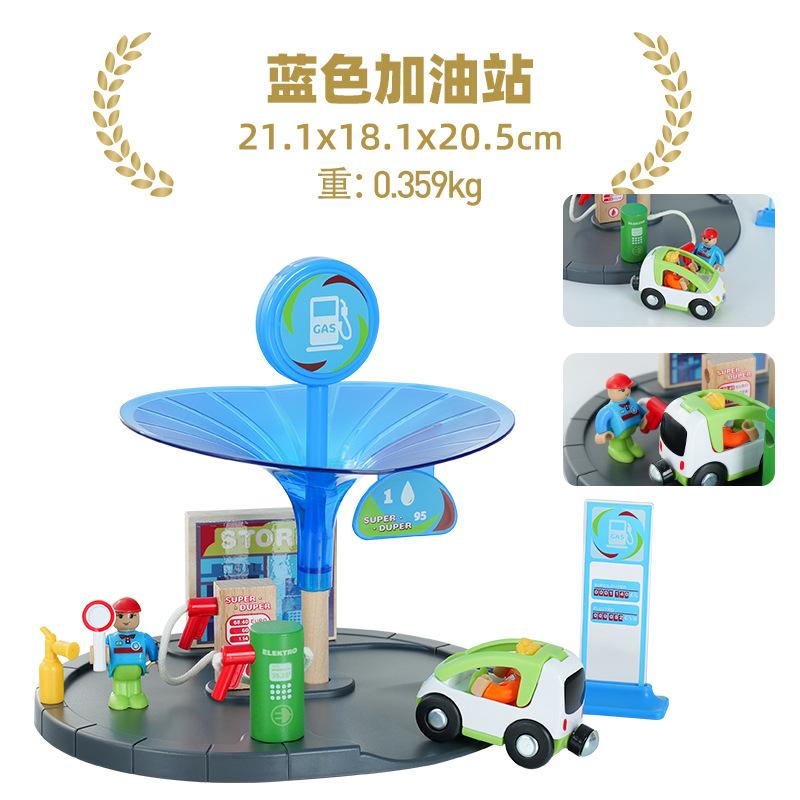Wooden Train Track Accessories Tower Crane Compatible with Thomas Brio Track All Major Brand Railway Track