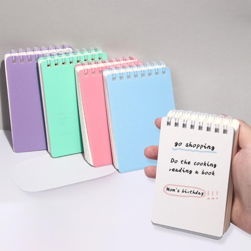 Pocket Size Notebook 128 Pages Soft Coil Binding Notebook Lined/Dotted/Gridded/Unruled for Daily Writing Note Taking