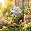 Outdoor Rotating Pinwheel Wind Spinner for Garden Yard Patio Lawn Decoration Durable Plastic Material with Reflective Finish