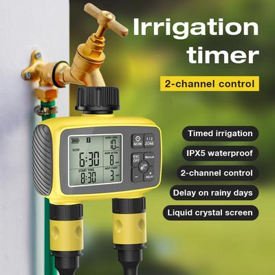 Newest 2-outlet Digital Water Timer Independent Programming Control Sprinker Water Valve Timed Sprinkler for Garden Greenhouse