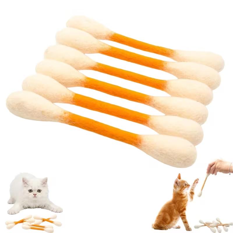 6 ks Kreativní Velký Bavlněný Tampon ve Tvaru Kočičí Tráva Hračka pro Koťata Broušení Kousací Tyčička Odolná Čištění Zubů Broušení Kočičí Hračky