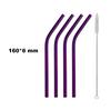 Fruit Juice Straws Mini 160mm Short Rainbow Stainless Steel Metal Straws Straight Bend Reusable Drinking Small 4Straw 1prush