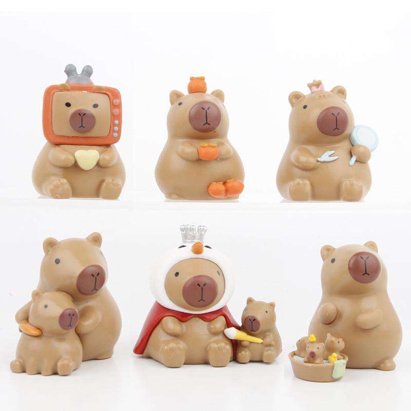 Cute Capybara Figurines Series Two Blind Box Gashapon Capsule Toys Set