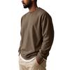 Herren Lockere Passform Rundhals Sweatshirt T-Shirt, Farbe Vielseitiges Lässiges Oberteil für den Arbeitsweg