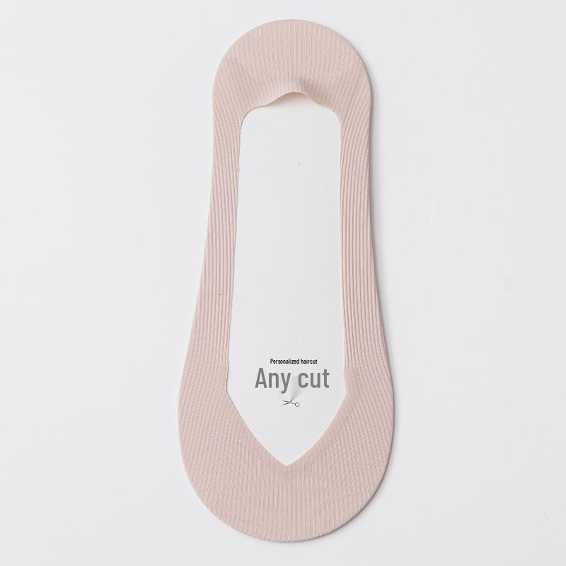 

Женские летние носки из ледяного шелка с низким вырезом - Нескользящая пятка, хлопковая подошва, невидимые и тонкие One Size