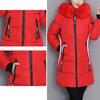 Women's Autumn Winter Fashion Casual Cotton Jacket Fur Collar Warm Thick Overcoat Slimming Long Hooded Parka Coats