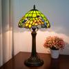 Vintage stained Glass Lampshade Desk Lamp - Robin Series Retro Art Deco Reading Study Bedroom Decorative Lighting