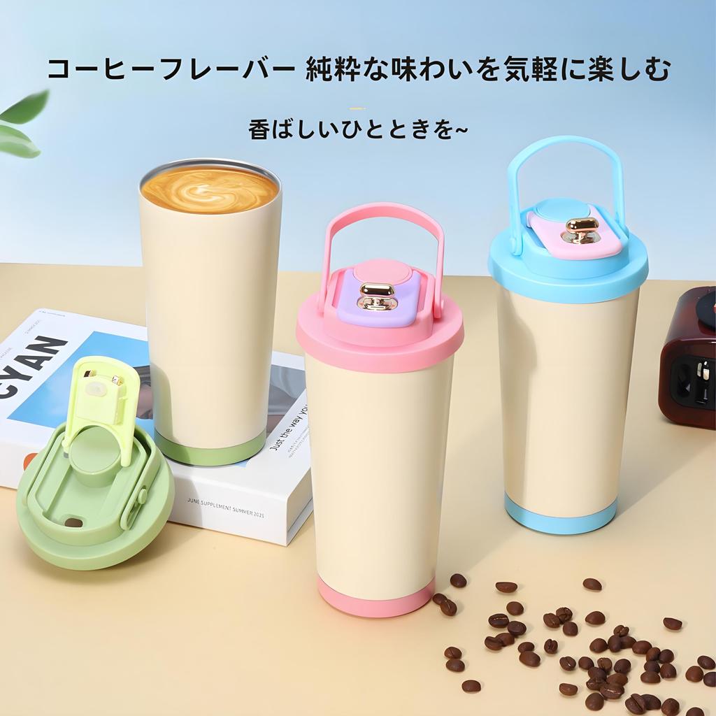 IOLOYU 316 Stainless Steel Tumbler with 520ml Large Easy to Vacuum with Suitable for Convenience and Keeps Hot or Cold Coffee Medical-Grade Lid,