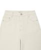 WACKY WILLY Women'S Semi-Wide Denim Pants Cream