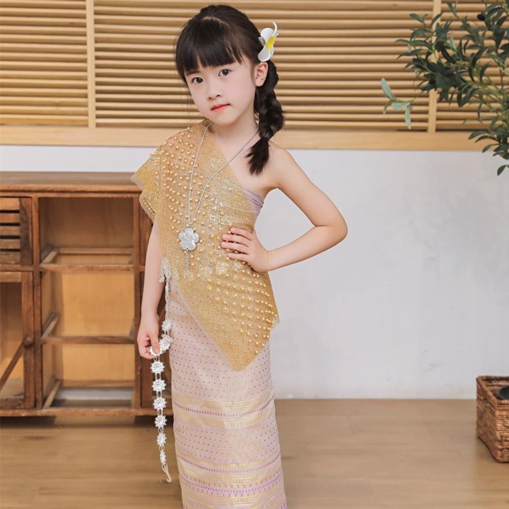 Thailand Style Dai Festival Costume Long Skirt Thailand Suit Top Skirt  Splashing Garment