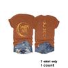 Women's Summer Moon and Letter Round Neck Pullover Short Sleeve T-Shirt