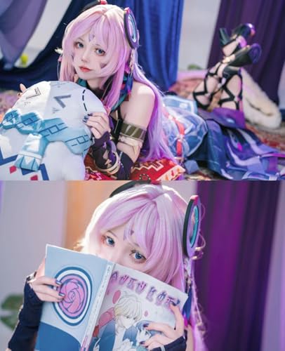 NOKIJP Shitlari Wig, Genshin Impact Cosplay, Heat-Resistant, Smooth, Easy to Style, Genshin Impact Nata Shitlari, White Star Obsidian, Master of the M