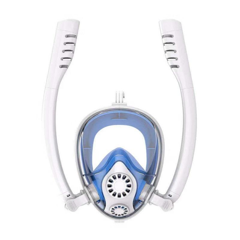 Full Face Snorkeling Mask Double Tube Silicone Full Dry Diving Mask Adult Swimming Mask Diving Goggles