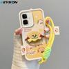 KEYSION Cartoon Cute Plush Embroidery Case for Infinix Smart 10 with Lanyard Silicone Shockproof Phone Cover for Infinix Smart 10